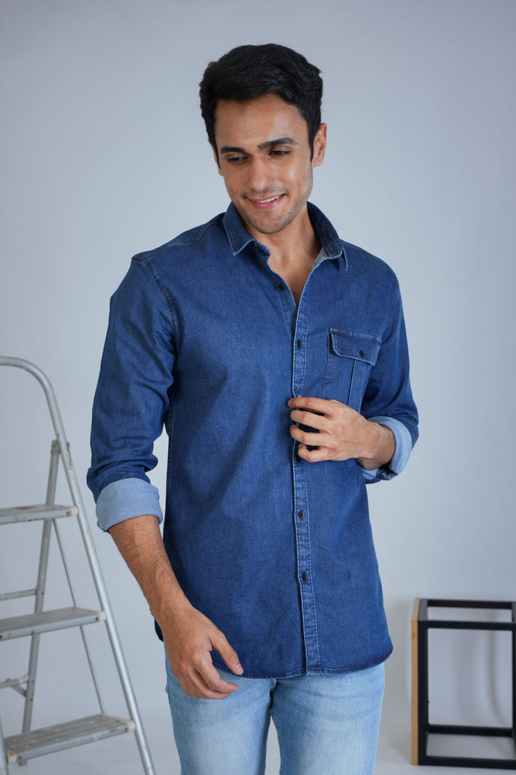 Denim Shirt - Mid Blue - D2