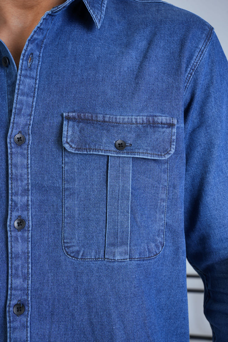 Denim Shirt - Mid Blue - D2