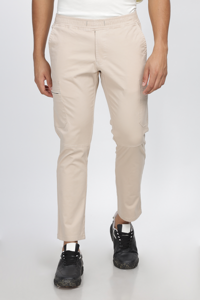 Buy Flying Machine Mid Rise Solid Cargo Utility Trousers - NNNOW.com